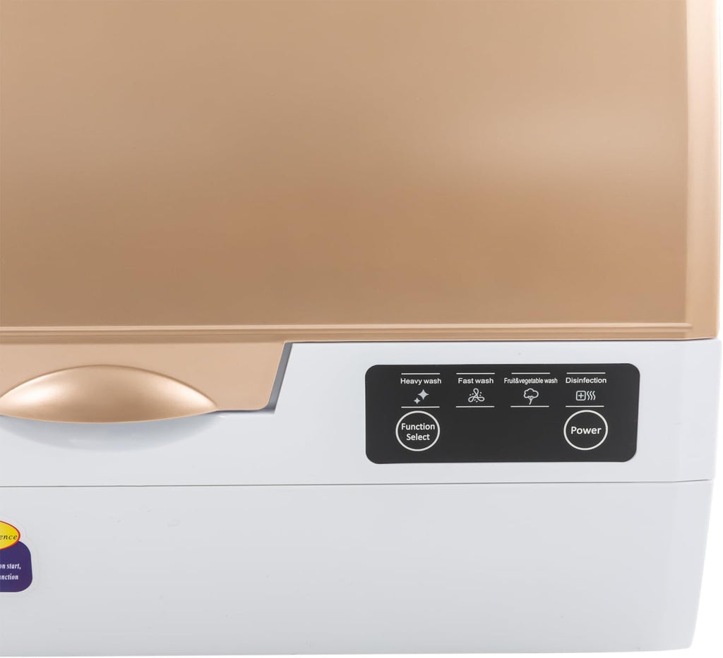 900W Countertop Dishwasher with 3 Washing Modes, 167℉ High-Temp, No Installation Needed, Portable Dishwasher with 3L Water Tank,Compact Mini Dish Washing Machine for Home (Type B - Gold)