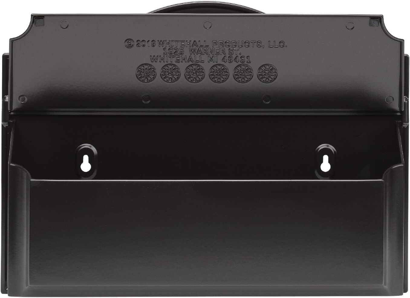 Whitehall Custom Wall Mount Mailbox Package - Mail Box with Monogram, Sand Cast Aluminum, Classic Design Black Personalized in Goldtone