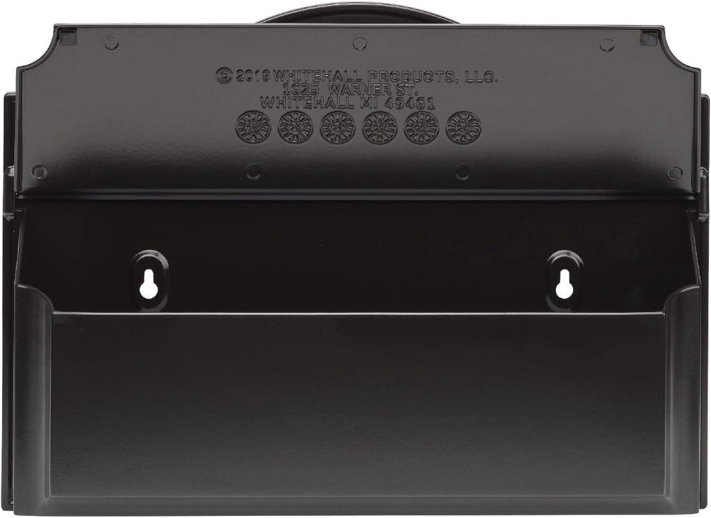Whitehall Custom Wall Mount Mailbox Package - Mail Box with Monogram, Sand Cast Aluminum, Classic Design Black Personalized in Silver