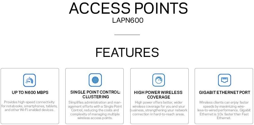 Linksys LAPN600: Wireless Business Access Point, Wi-Fi, Dual Band 2.4 + 5 GHz N600, PoE, Range Extension via WDS and Workgroup Bridge (White)