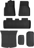 Compatible for Tesla Model Y 3 2021 to 2023 LHD All TPE Floor Mats Trunk Mat Cargo Liner Left Rudder Foot Pads Car Accessories(1PCS Single Sided Aluminum)