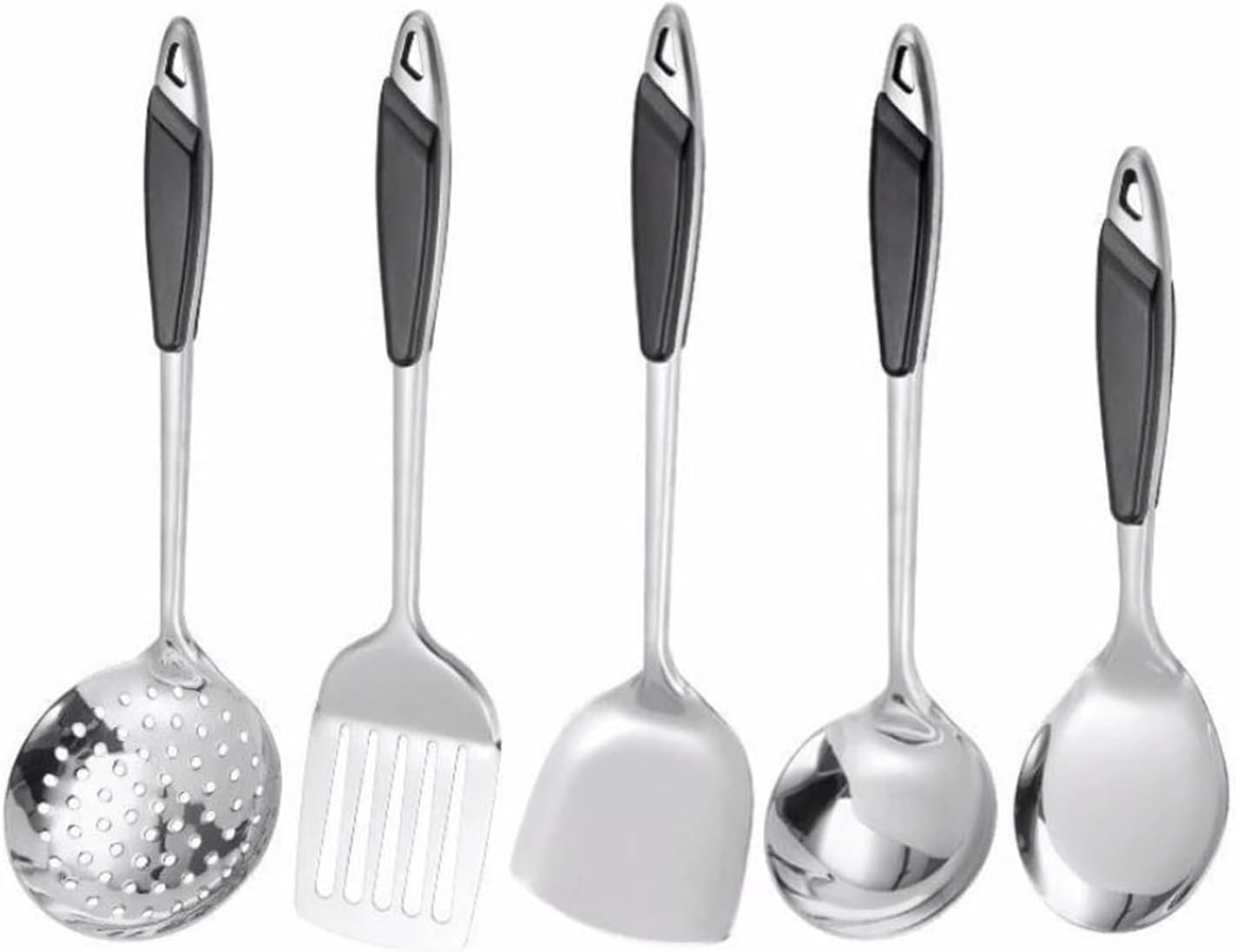 Kitchen Utensils Set, Cookware Dining Gadgets Spoons for Cooking Spatulas Stainless Steel Cooking Utensils Spatulas Spoons Kitchen Tools 5 Pieces Sets
