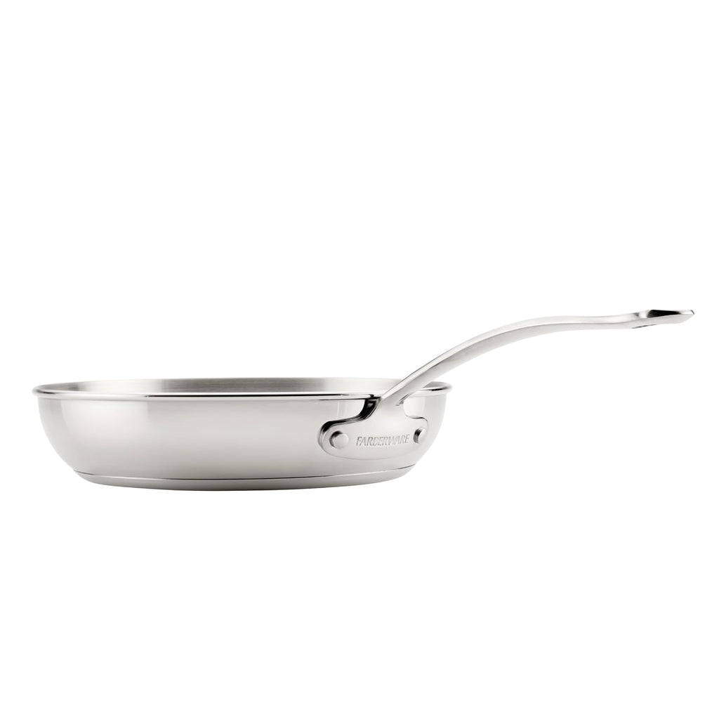 Farberware Millennium Stainless Steel Pots and Pans with Lids, Induction Ready, Compatible with All Cooktops, Metal Utensil Safe, 10 Piece Cookware Set, Dishwasher Safe - Stainless Steel