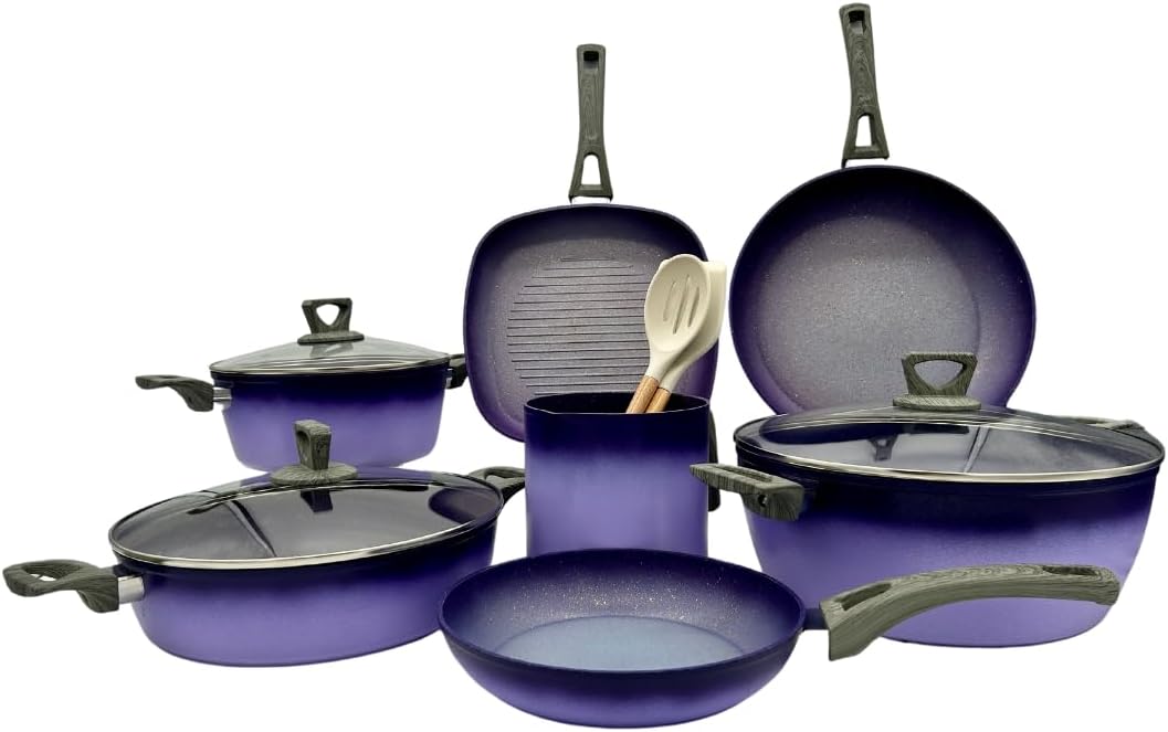 Terracotta 12 Piece Cooking Set with Milk Cup - Purple