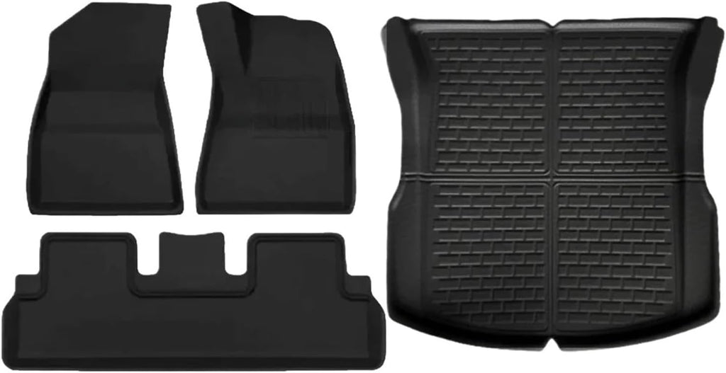 Auto Parts Compatible with Tesla Model 3 2024 Highland XPE Floor Mats All Weather Car Floor Mats Front Rear Frunk Cargo Liner Set Anti Slip Waterproof(4PCS RHD)