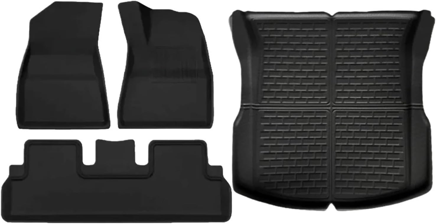 Auto Parts Compatible with Tesla Model 3 2024 Highland XPE Floor Mats All Weather Car Floor Mats Front Rear Frunk Cargo Liner Set Anti Slip Waterproof(4PCS RHD)