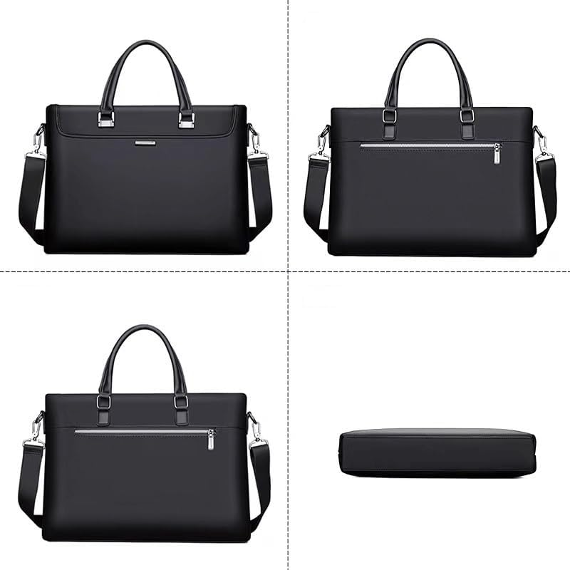 Briefcase File Package Men's Leather Document Bag Handbag Meeting Business Steady Atmosphere