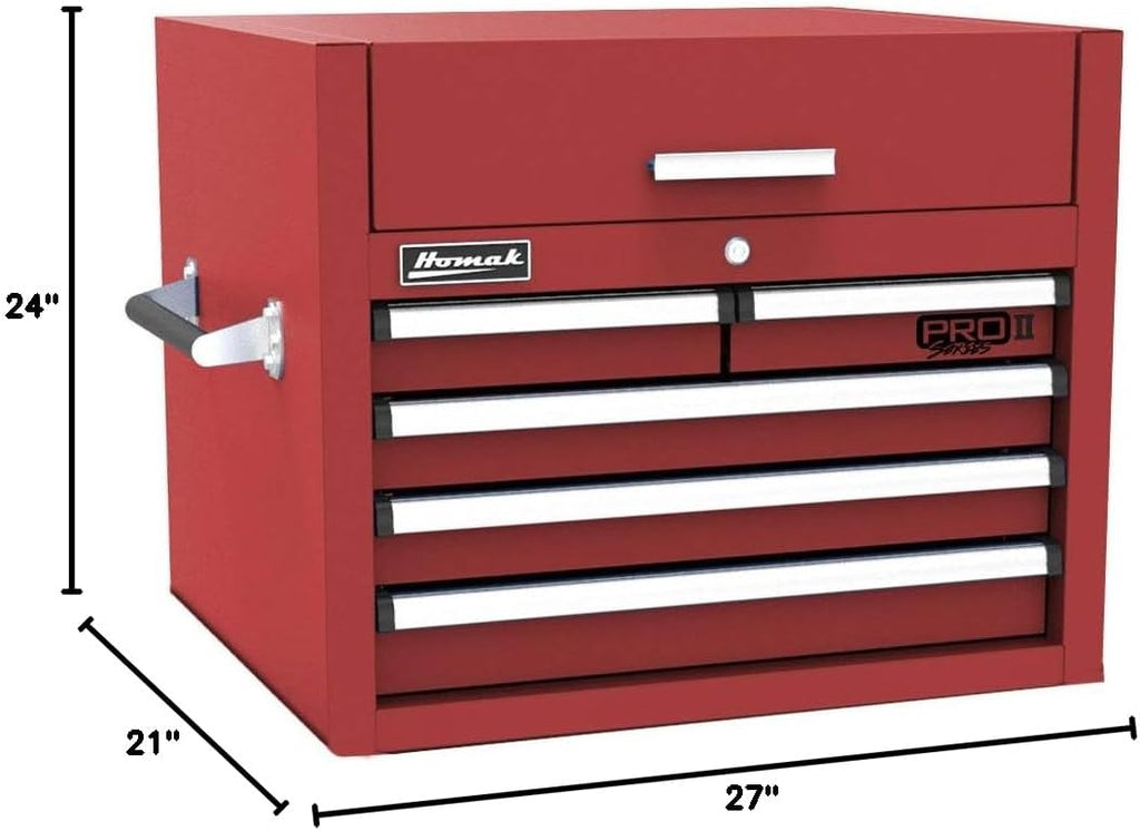 Homak PRO II Series 27' 5-Drawer Top Chest, Red, RD02027052
