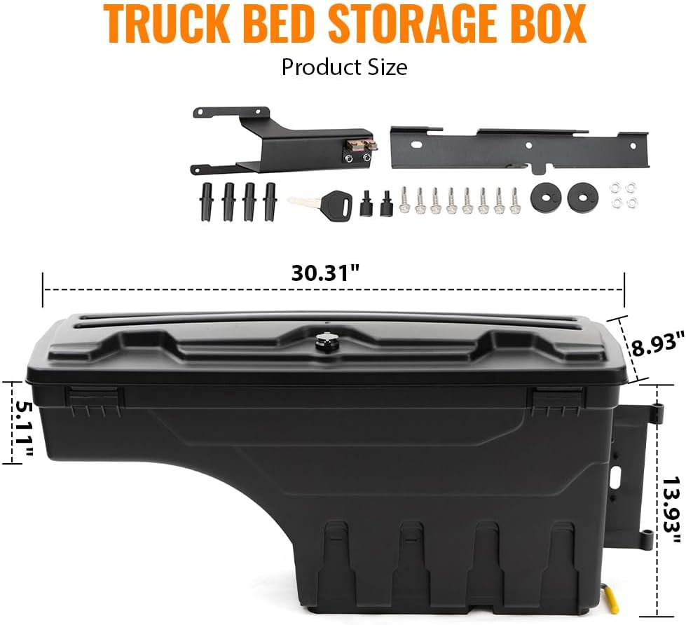 G-PLUS Truck Bed Storage Box Compatible With Ford F250 F350 Super Duty 2017-2020,Tool Box Left 2PCS Set Driver & Right Passenger Side