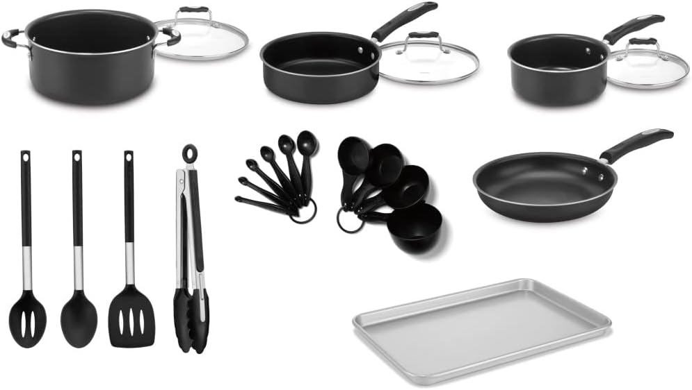 Cuisinart P55-22BK Complete Chef Nonstick Cookware 22 Piece Set