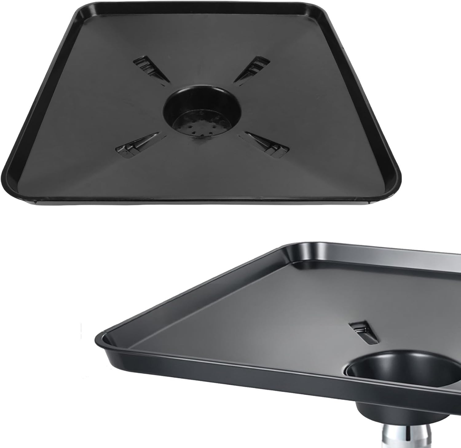 Transmission Drain Pan, 15L HDPE Oil Drain Splash Pad Change Tray Square Oil Pan for Many Different Funnel, Efficient Fluid Collection for Car, Truck, Garage Use