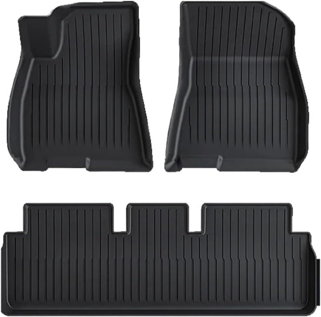 Compatible for Tesla Model Y 3 2021 to 2023 LHD All TPE Floor Mats Trunk Mat Cargo Liner Left Rudder Foot Pads Car Accessories(Dark Grey)