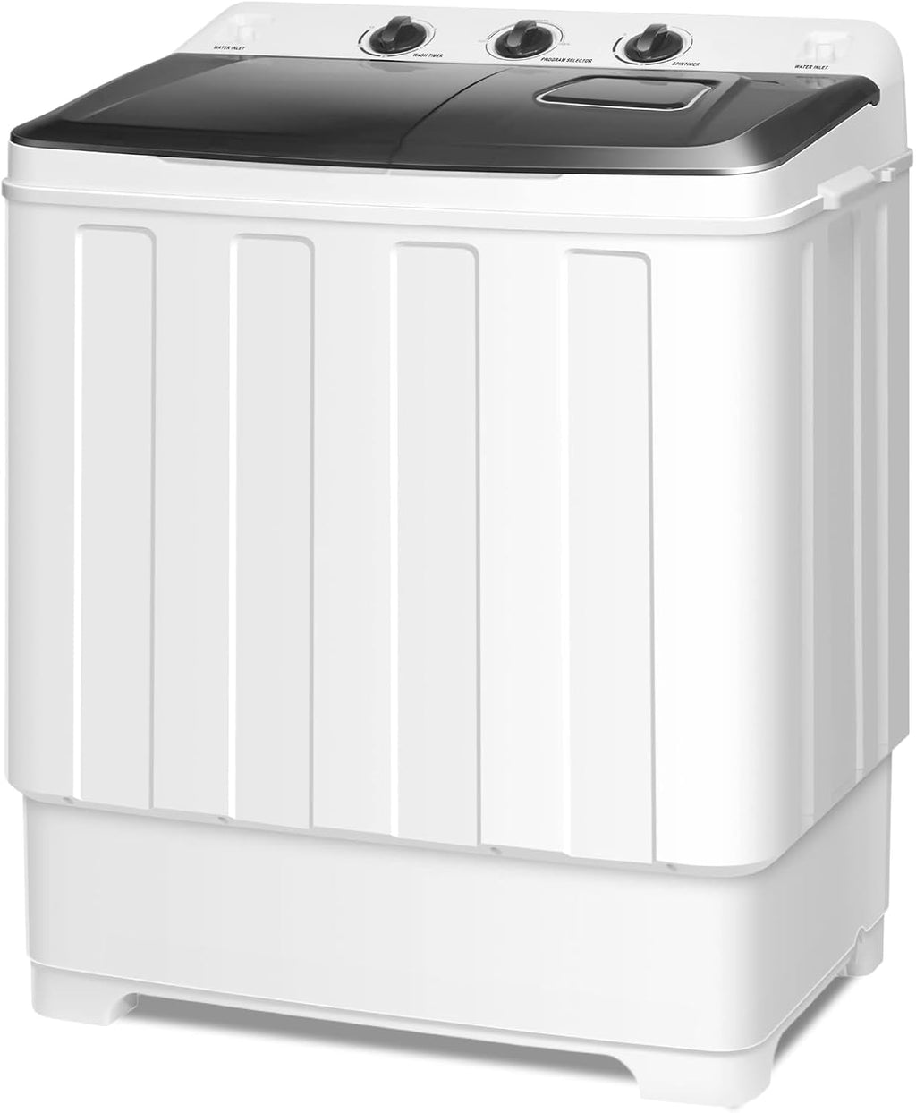 Nictemaw Portable 30Lbs Twin Tub Washing Machine Washer and Dryer Combo, Compact Laundry Machine with Drain Pump, Time Control, Semi-Automatic 19Lbs Washer and 11Lbs Spinner for Apartment Dorms RV