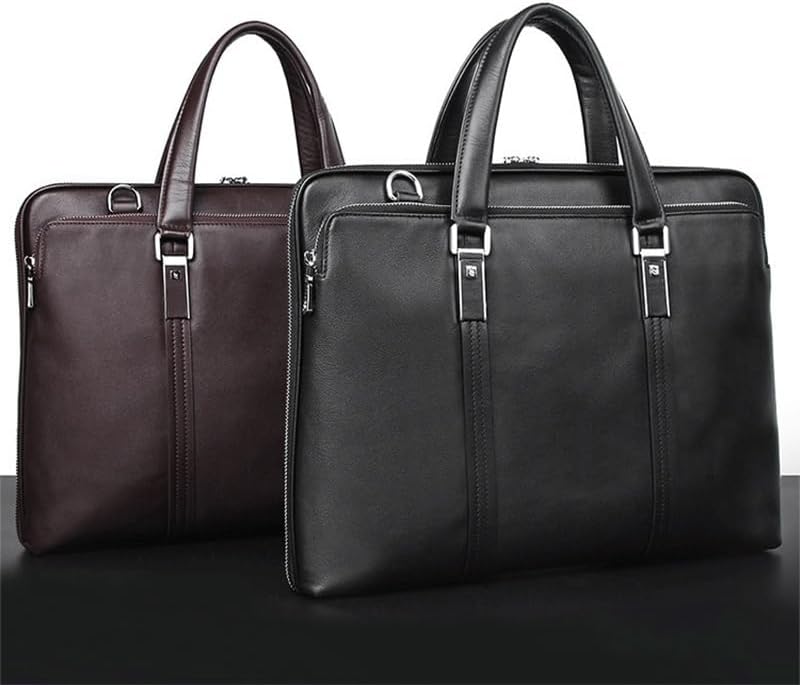 Briefcase Genuine Leather Man Business Bag Oxhide File Package Large Capacity 15.6-inch Computer Waterproof