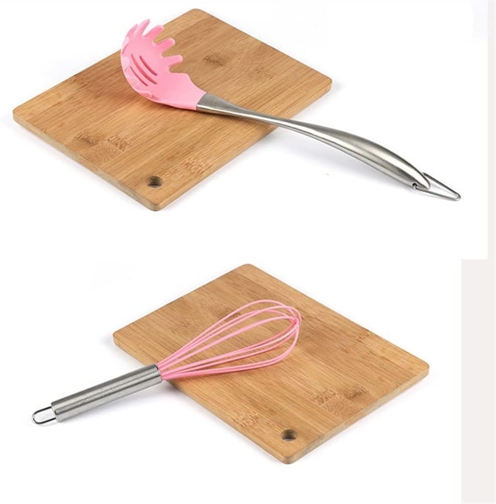 TOEWOE Silicone Kitchen Cooking Utensil Set, Stainless Steel Silicone Kitchen Utensils Spatula Set for Nonstick Cookware, BPA Free, Kitchen Gadgets Kitchen Tools, 5 Piece