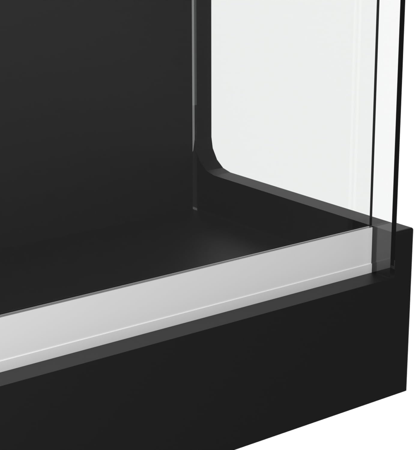 72' W x 22' D x 42' H - Ledgetop Checkout Counter with Glass Showcase View Front, Black Wooden Cash Register Stand with Showcase,Retail Glass Display Cabinet Counter