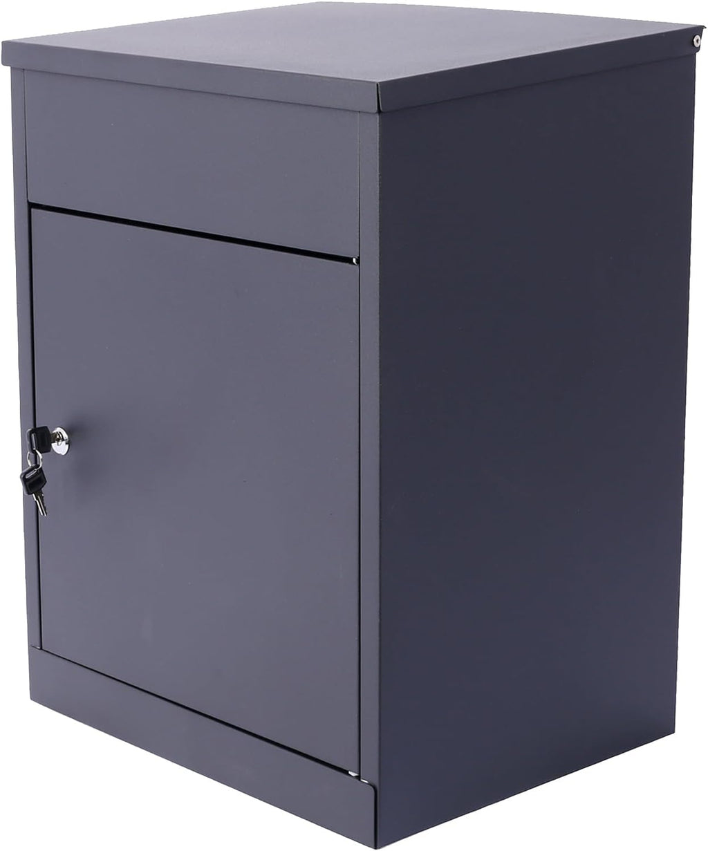 Package Delivery Box for Outside, Deck Boxes Outdoor Extra Large Mailbox Lockable Package Lock Box Steel Outdoor Package Box for Porch, 22.8'x17.3'x14.2' black