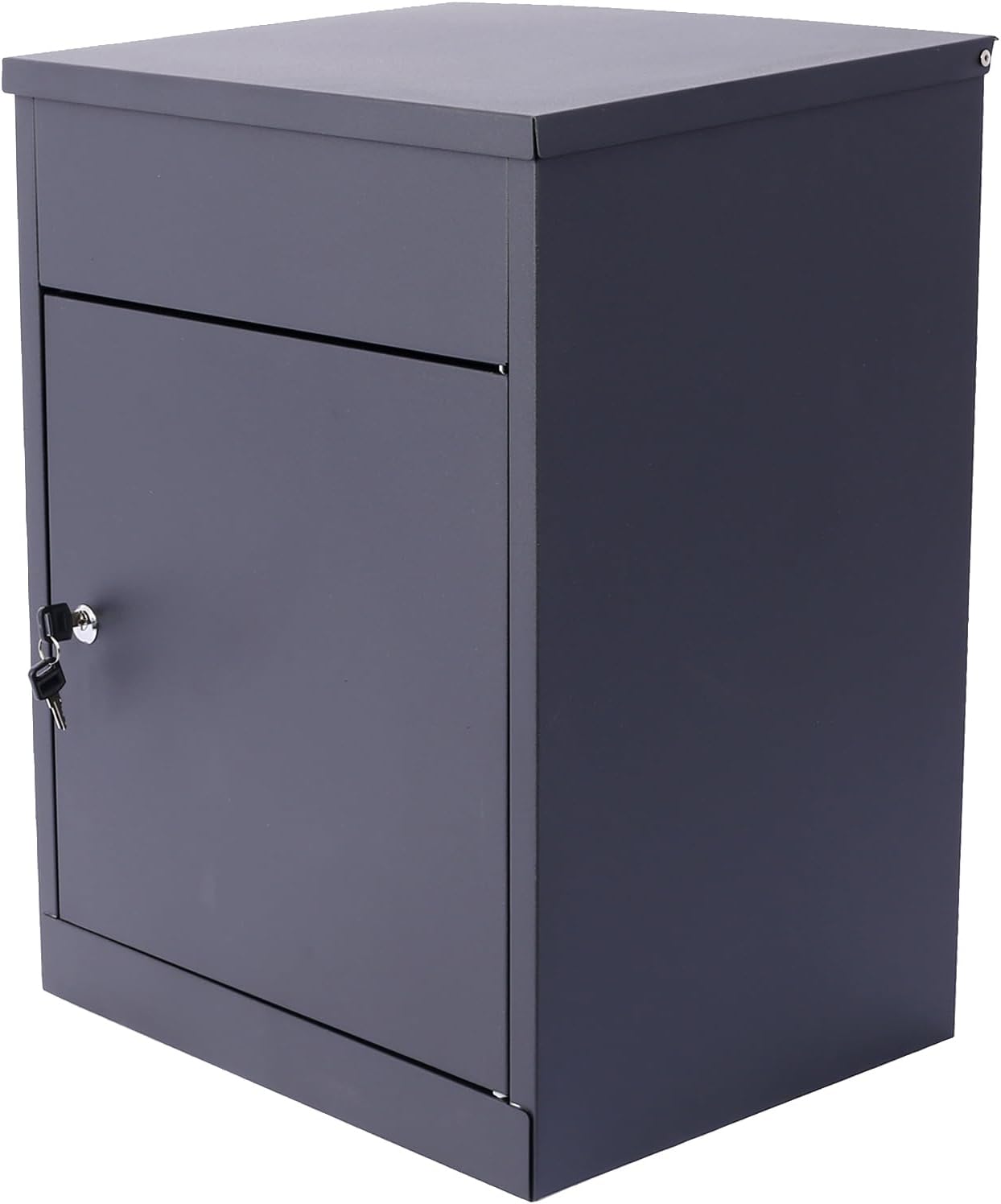 Package Delivery Box for Outside, Deck Boxes Outdoor Extra Large Mailbox Lockable Package Lock Box Steel Outdoor Package Box for Porch, 22.8'x17.3'x14.2' black