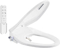 SR SUN RISE Electric Bidet Toilet Seat Elongated - Dual Nozzles for Female & Hip, Comfort Heated Seat & Air Dryer, 6 Wash Modes, Remote & Knob Control, Silent Close Lid, Nightlight, Ultra-Slim