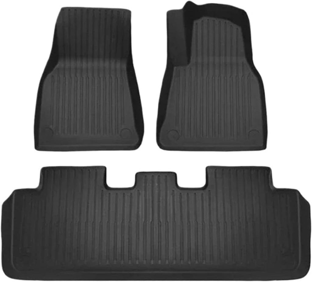 Floor Mats Compatible for Tesla Model Y 3 2017-2024 Highland Left Right Rudder All Weather TPE Non-Slip Cargo Liner Cargo Trunk Accessories(Model Y RHD)