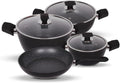 Serenk Pots and Pans Set Stainless Steel, Non Stick, 7 Pieces, Non Toxic Cokware, Induction Cookware, w/Pots & Pans & Saucepans, Cooking Sets Pots and Pans (Granite 7 Pc Set)