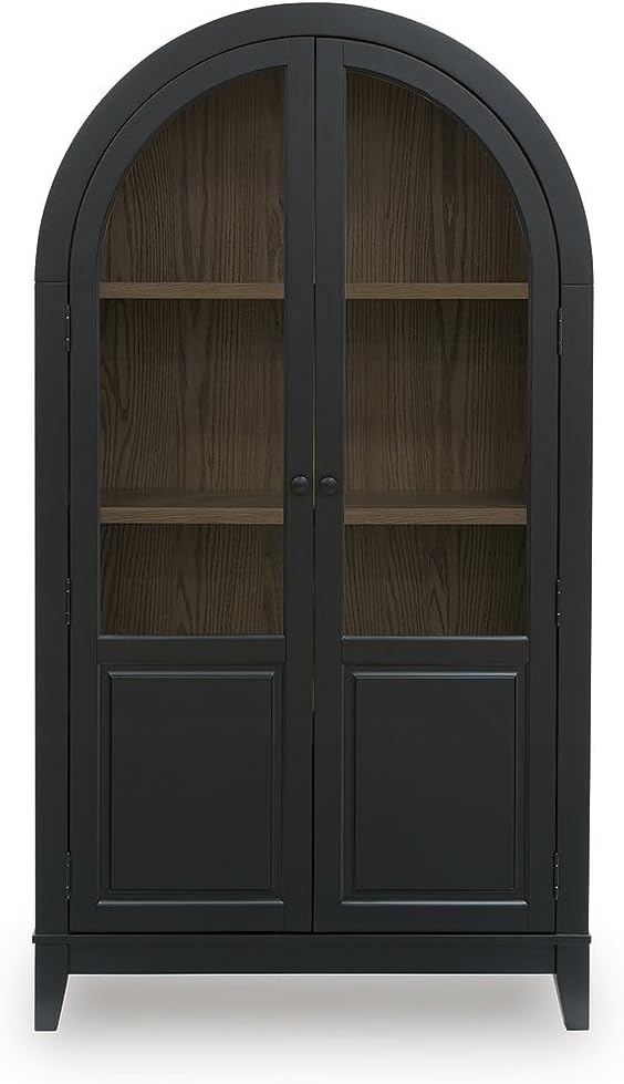 Signature Design by Ashley Dagandale Casual Accent Cabinet with Shelf, Black & Light Brown