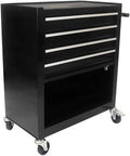 YOPTO Multifunctional Cart with 4 Ball-Bearing Drawers,Portable Rolling Tool Chest W/ 4 Wheels and Pull Handle,for Garage,Warehouse,Workshop,Repair Shop,Black
