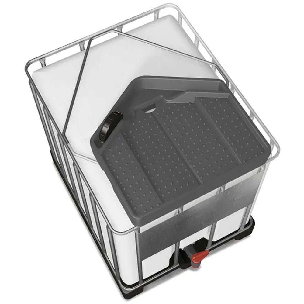 DENIOS® IBC Tote Funnel - Premium IBC Funnel chemically Resistant Polyethylene in Grey – 1x - Large Drain Opening (4.9in) - Made in USA
