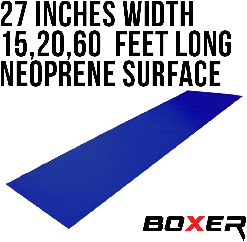 Boxer 27' x 60' Neoprene Floor Runner - Anti-Slip Resistance - Reusable Floor Protection - for Moving, Business, Home, Garage – Blue