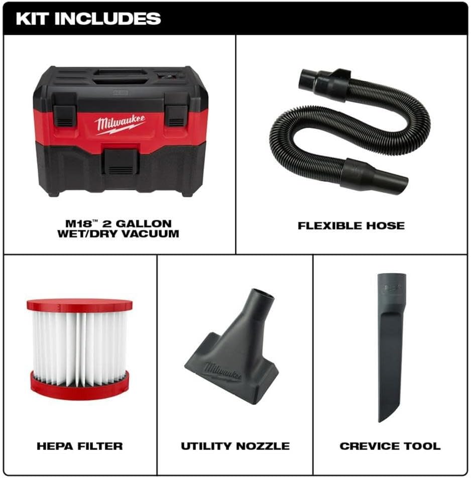 Milwaukee V M18 Vacuum Wet/Dry (Bare Tool) + TPT Premium cart storekid
