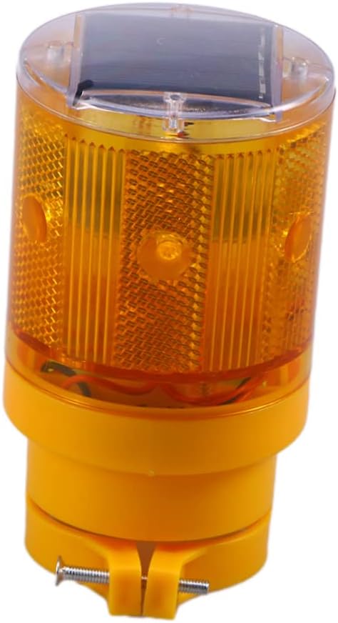 OUNONA 10pcs Solar Traffic Light Flashing Barricade Emergency Strobe Road Construction Beacon Lamp Orange Led for Vehicles Solar-powered Easy Installation