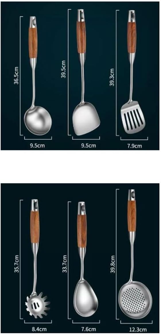 Kitchen Tools Cookware Dining 6 Pieces Sets Spoons for Cooking Spatulas 316 Stainless Steel Cooking Utensils Spatulas Spoons Gadgets