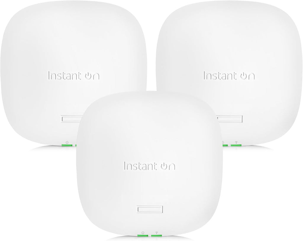 HPE Networking Instant On Access Point AP22 2x2 WiFi 6 Indoor Wireless Access Point (3 Pack) | Long Range, Secure, Smart Mesh Support | Power Source Not Included | US Model (R4W01A-3PACK)