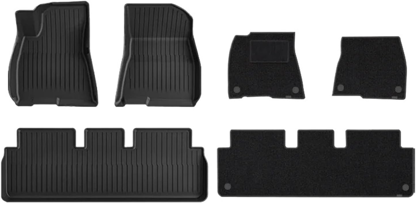 Compatible for Tesla Model Y 3 2021 to 2023 LHD All TPE Floor Mats Trunk Mat Cargo Liner Left Rudder Foot Pads Car Accessories(Red)