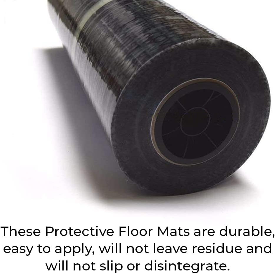 HI-TECH Clear Adhesive Car Carpet Protector Film Roll – 24' x 300' – 6mil Disposable Sticky Floor Mat Cover – Perforated Sheets – Auto Detailing, Service, Personal Use