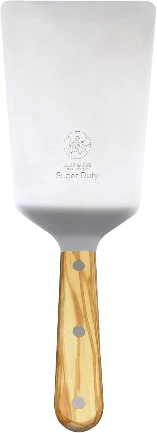 DUE BUOI | Set of 6 EXTRA Stainless Steel Spatulas - Olive Wood Handle