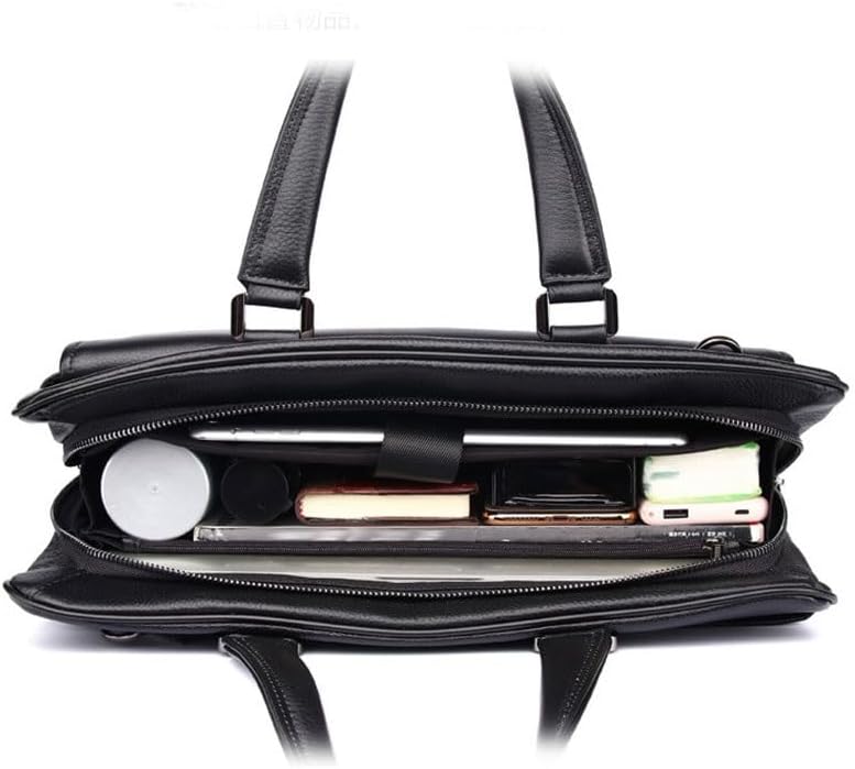 Waterproof Conference Document Package Laptop Bag Men's Genuine Leather Business Handbag