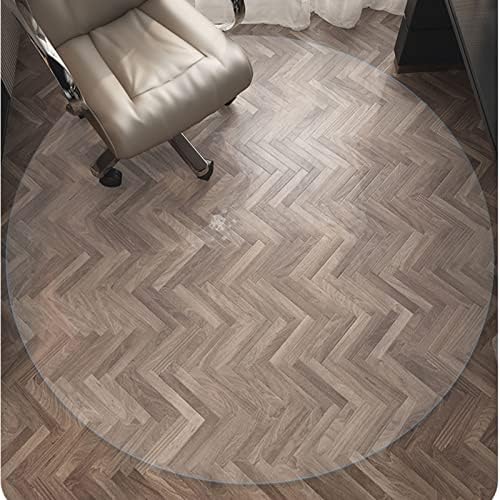 Round Clear Chair Floor Protector, Heavy Duty Waterproof Anti-Slip Carpet Mat, 1.5mm Thick Carpet Mat, Transparent Pads for Furniture Protection