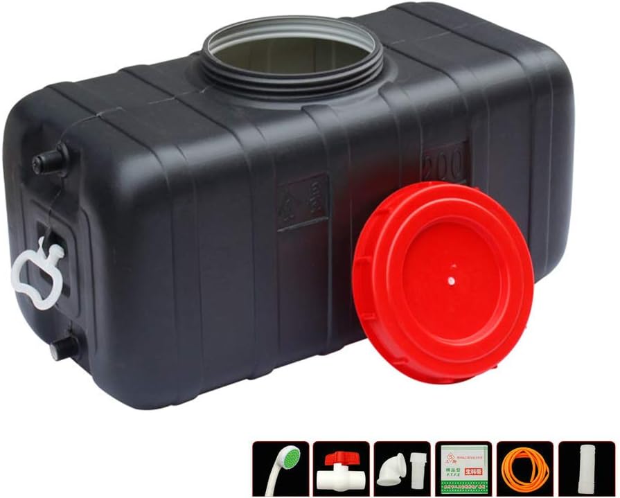 Outdoor Camping Water Tank Plastic Storage Water Container, Household Water Storage Bucket Emergency Storage Water Tank with Faucet, Travel Camping Solar Hot Water Bucket Bath Barrel