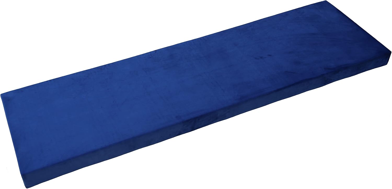 Custom Bench Cushion 72Inch,Indoor Outdoor Patio Furniture Cushions,Non-Slip Bench Pads,Chair Cushion Sofa Pads for Piano Window Entryway Dining Seat,Optional Piping,Removable,Navy Blue 24' X 72'X 2'