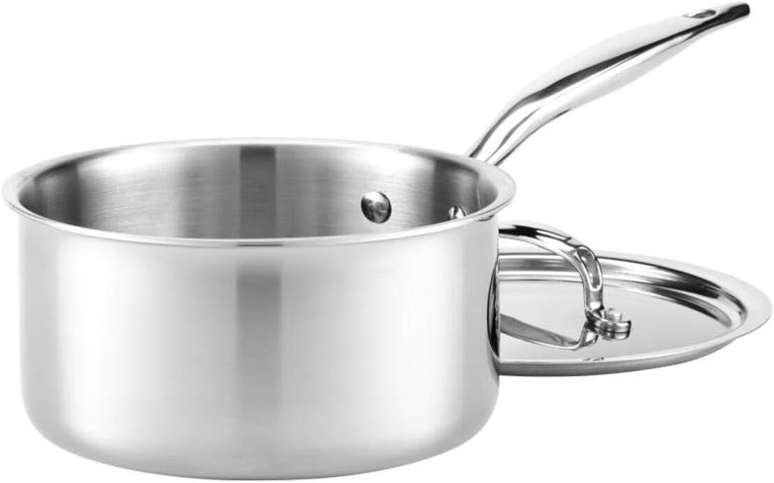 Heritage Steel 5 Piece Essentials Cookware Set | Made in USA | Titanium Series 316Ti Stainless Steel with 5-Ply Construction | Induction-Ready and Fully Clad