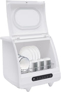 800W Portable Countertop Dishwasher,5 Washing Modes, Mini Dishwasher with 5L Water Tank,161.6℉ High-Temp, No Installation Needed, Compact Dish Washing Machine for 4-6 Sets Tableware (Type C - White)