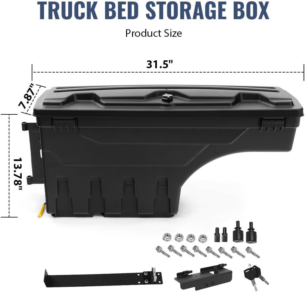 PIT66 Truck Bed Storage Box Left and Right Side Compatible with Ford F150 1997-2014