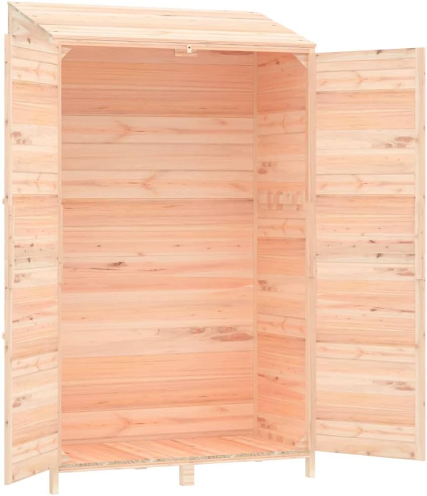 Wooden Garden Storage Shed, Solid Wood Fir Outdoor Storage Cabinet, Garden Wood Tool Shed, Outside Wooden Shed Organizer for Yard, Patio, Deck and Porch, 40.2'x20.5'x68.7'