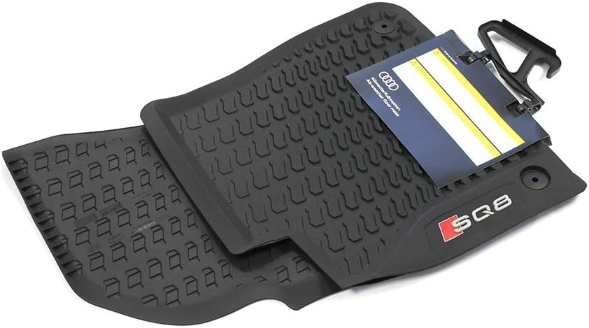 Audi 4M8061221A041 Rubber Floor Mats 2 x Rubber Mats Front All-Weather Mats Black/Red with SQ8 Lettering