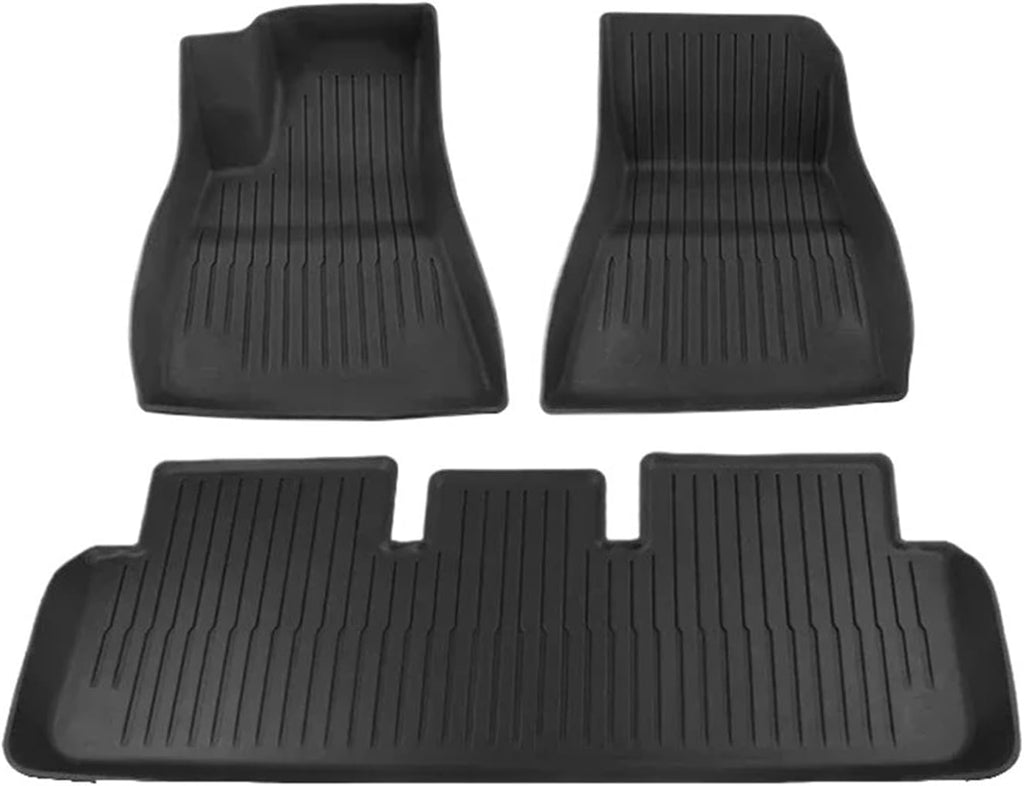 Floor Mats Compatible for Tesla Model Y 3 2017-2024 Highland Left Right Rudder All Weather TPE Non-Slip Cargo Liner Cargo Trunk Accessories(Model 3 LHD)