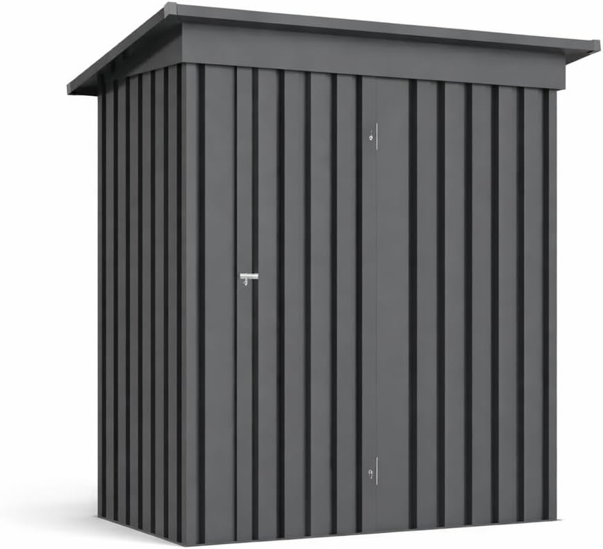 5 x 3FT Metal Outdoor Storage Shed, Waterproof Garden Utility Shed with Lockable Door, All-Weather Storage Shelter for Bikes,Tool for Patio Lawn Backyard Garden Black