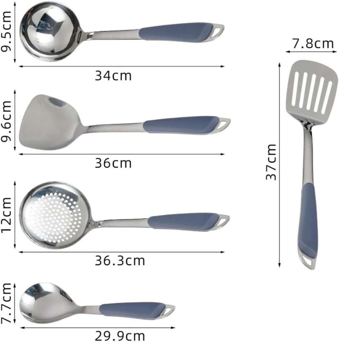 Stainless Steel Cooking Utensils 5 Pieces Sets Spoons Spatulas Kitchen Cookware Bakeware Gadgets