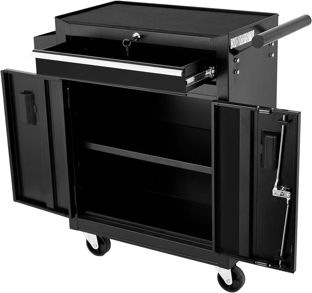 Tool Box Organizer, 21inch Rolling Tool Chest with Wheels, Lockable Rolling Tool Cabinets, Tool Cart with Drawers for Workbench, Craftsman, Mechanic, Garage, Workshop(Black, 1 Drawer)