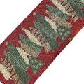 Handmade Christmas Tree Table Runner, Beaded Runner, Red, Green and Gold, 13x36inch for Christmas Thanksgiving Halloween Party Table Decoration - Multicolor
